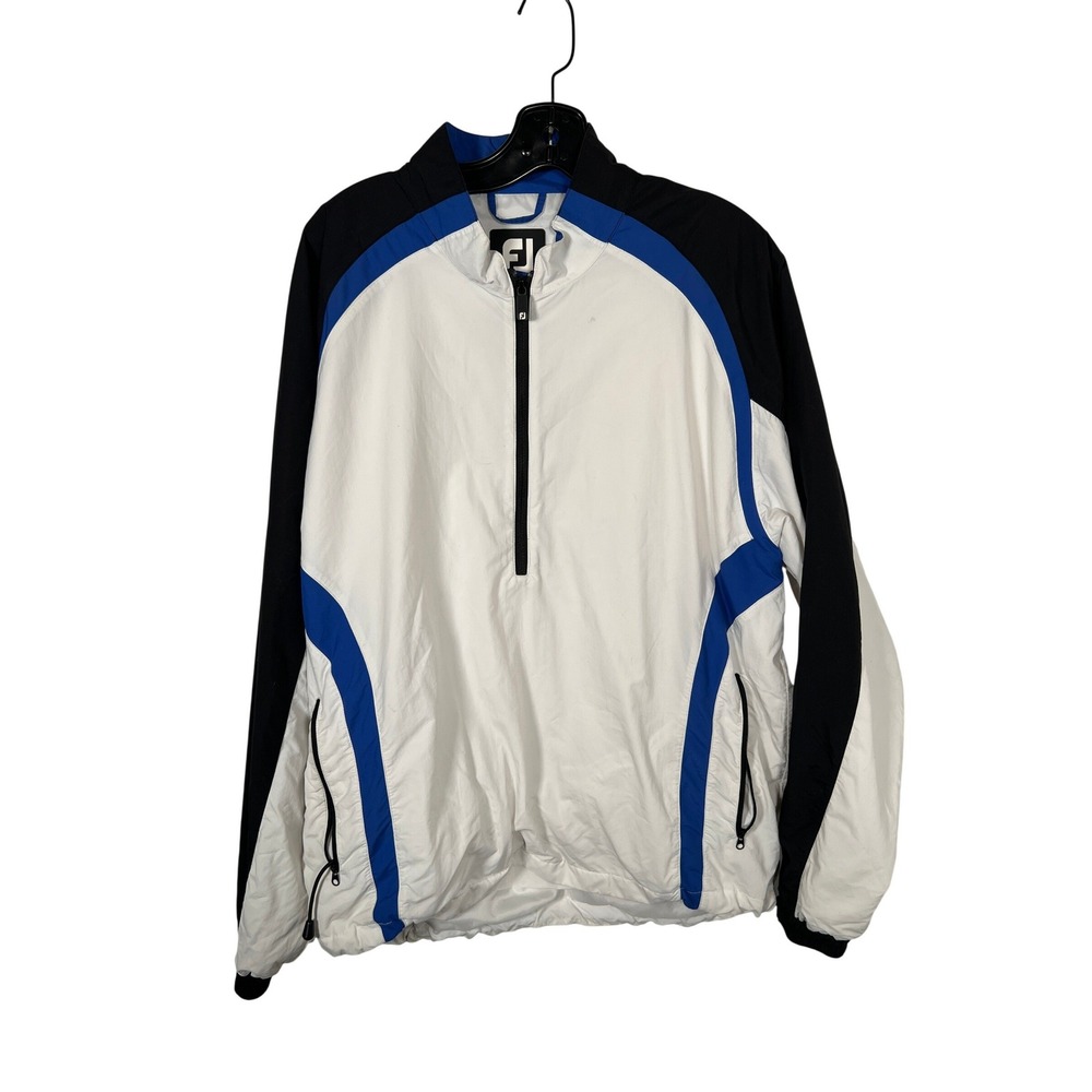 FootJoy White Windbreaker Lightweight Colorblock Half Zip Golf Pullover Large